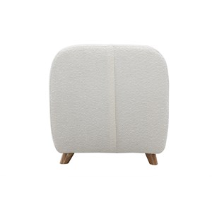 Fauteuil enfant en tissu effet laine bouclée blanc et bois clair norkid