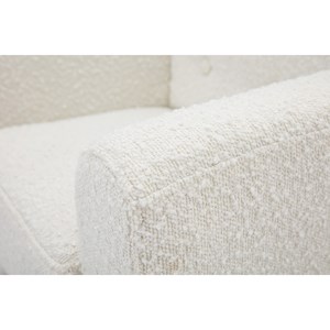 Fauteuil enfant en tissu effet laine bouclée blanc et bois clair norkid