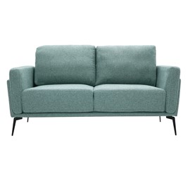 Canapé 2 places en tissu vert de gris et métal noir mosco
