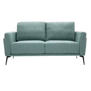 Canapé 2 places en tissu vert de gris et métal noir mosco