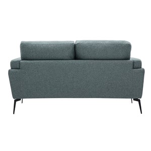 Canapé 2 places en tissu vert de gris et métal noir mosco