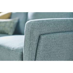 Canapé 3 places en tissu vert de gris et métal noir mosco