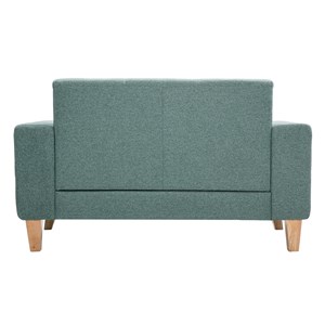 Canapé 2 places en tissu vert de gris et bois clair fjord