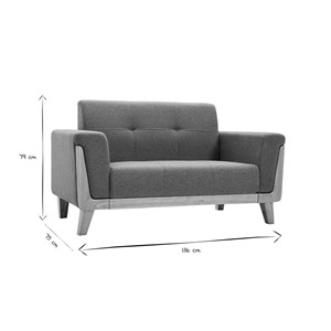 Canapé 2 places en tissu vert de gris et bois clair fjord