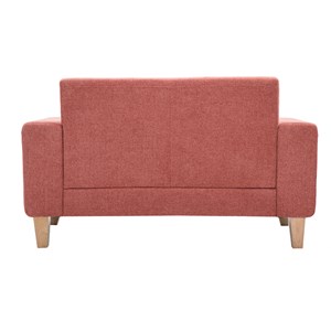 Canapé 2 places en tissu terracotta et bois clair fjord