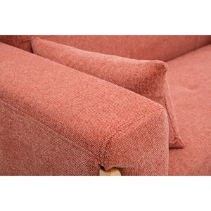 Canapé 2 places en tissu terracotta et bois clair fjord