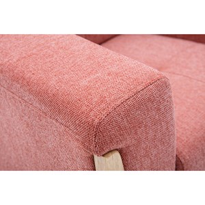 Fauteuil en tissu terracotta et bois clair fjord