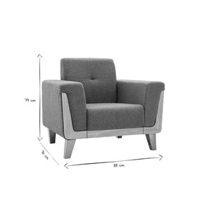 Fauteuil en tissu terracotta et bois clair fjord