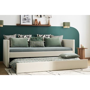 Lit gigogne blanc 90x190 cm elie