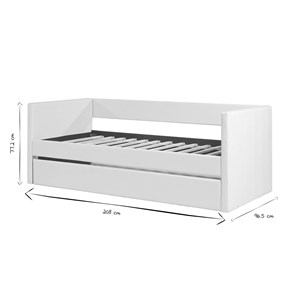 Lit gigogne blanc 90x190 cm elie