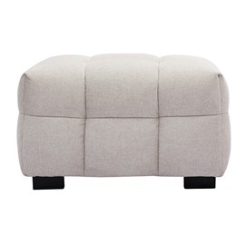 Pouf repose-pieds en tissu effet velours texturé beige corto