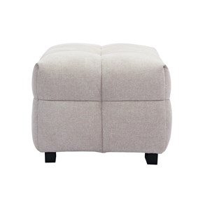 Pouf repose-pieds en tissu effet velours texturé beige corto