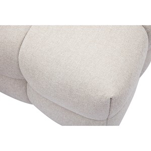 Pouf repose-pieds en tissu effet velours texturé beige corto