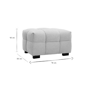 Pouf repose-pieds en tissu effet velours texturé beige corto