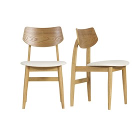 Chaises en bois clair et blanc (lot de 2) elion