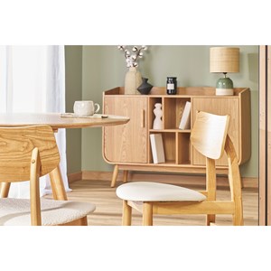 Chaises en bois clair et blanc (lot de 2) elion