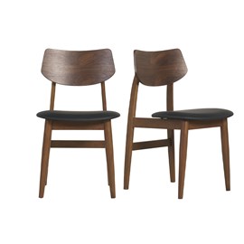 Chaises en bois foncé et noir (lot de 2) elion
