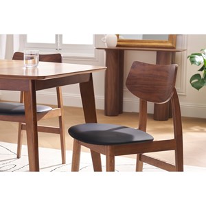 Chaises en bois foncé et noir (lot de 2) elion