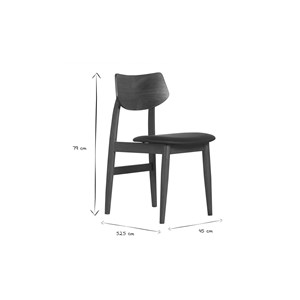 Chaises en bois foncé et noir (lot de 2) elion