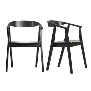 Chaises noires en bois (lot de 2) bahia