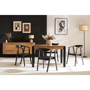 Chaises noires en bois (lot de 2) bahia