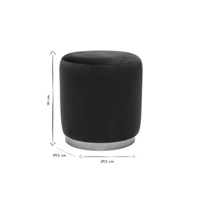 Pouf rond en velours bleu pétrole et métal doré d40 cm amaya