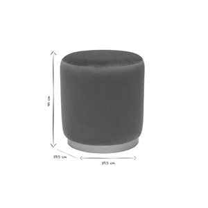 Pouf rond en velours rouge tomette et métal doré d40 cm amaya