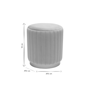 Pouf rond en velours taupe et métal doré d40 cm dona