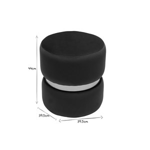 Pouf rond en velours vert foncé et métal doré d40 cm joy