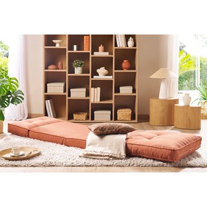 Chauffeuse 1 place convertible en tissu terracotta sally