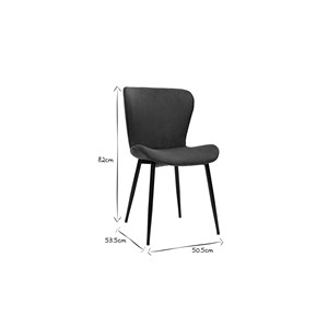 Chaises en tissu velours côtelé terre brûlée et métal noir (lot de 2) addict