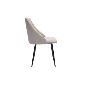 Chaises en tissu effet velours texturé beige et métal noir (lot de 2) higgins