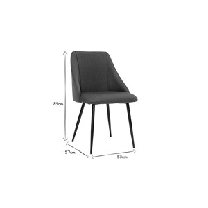Chaises en tissu effet velours texturé beige et métal noir (lot de 2) higgins