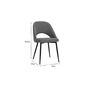 Chaises en tissu effet laine bouclée blanc et métal noir (lot de 2) cosette