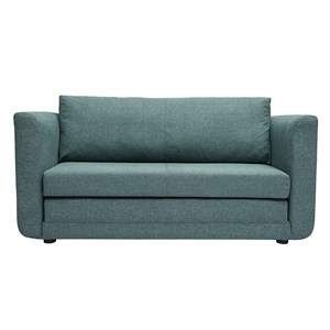 Canapé convertible 2 places en tissu vert de gris leon
