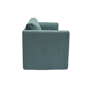 Canapé convertible 2 places en tissu vert de gris leon