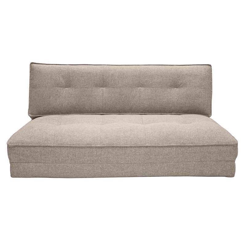 Chauffeuse 2 places convertible en tissu taupe sally