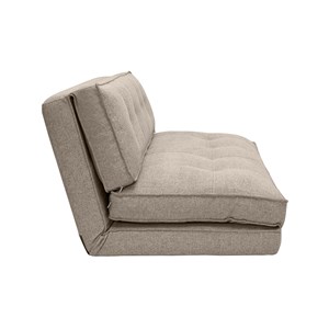 Chauffeuse 2 places convertible en tissu taupe sally