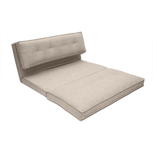 Chauffeuse 2 places convertible en tissu taupe sally