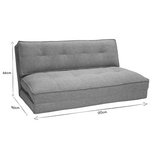 Chauffeuse 2 places convertible en tissu taupe sally