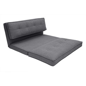 Chauffeuse 2 places convertible en tissu gris sally