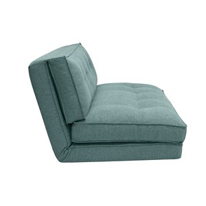 Chauffeuse 2 places convertible en tissu vert de gris sally