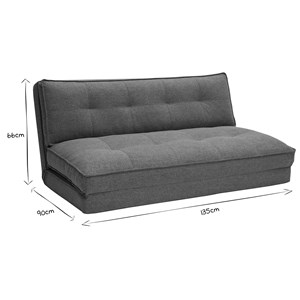 Chauffeuse 2 places convertible en tissu vert de gris sally