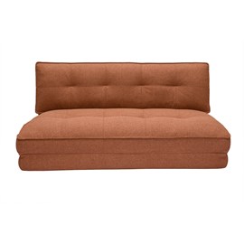 Chauffeuse 2 places convertible en tissu terracotta sally