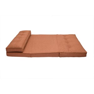 Chauffeuse 2 places convertible en tissu terracotta sally