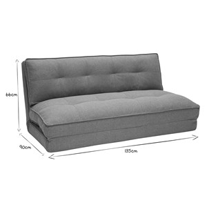 Chauffeuse 2 places convertible en tissu terracotta sally