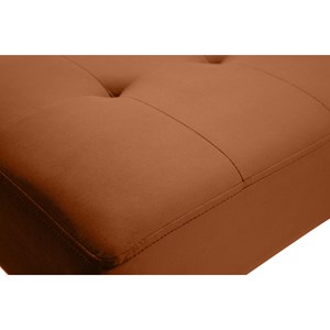 Banc capitonné en velours terre brûlée et métal noir l95 cm guesta