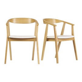 Chaises blanc et bois clair (lot de 2) bahia