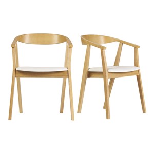 Chaises blanc et bois clair (lot de 2) bahia
