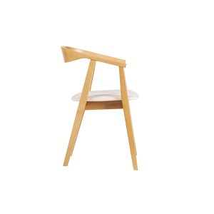 Chaises bois clair et tissu effet laine bouclée blanc (lot de 2) bahia